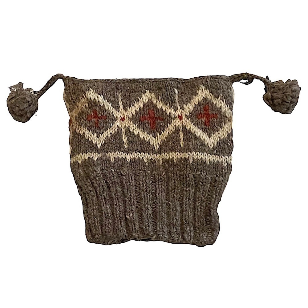 Legend Knitted Wool Cap with Poms Poms One Size